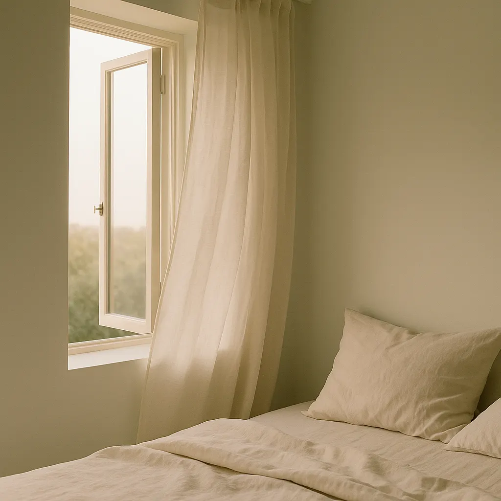 Soft morning light in a bedroom, the kind of slow start that helps on a queasy day