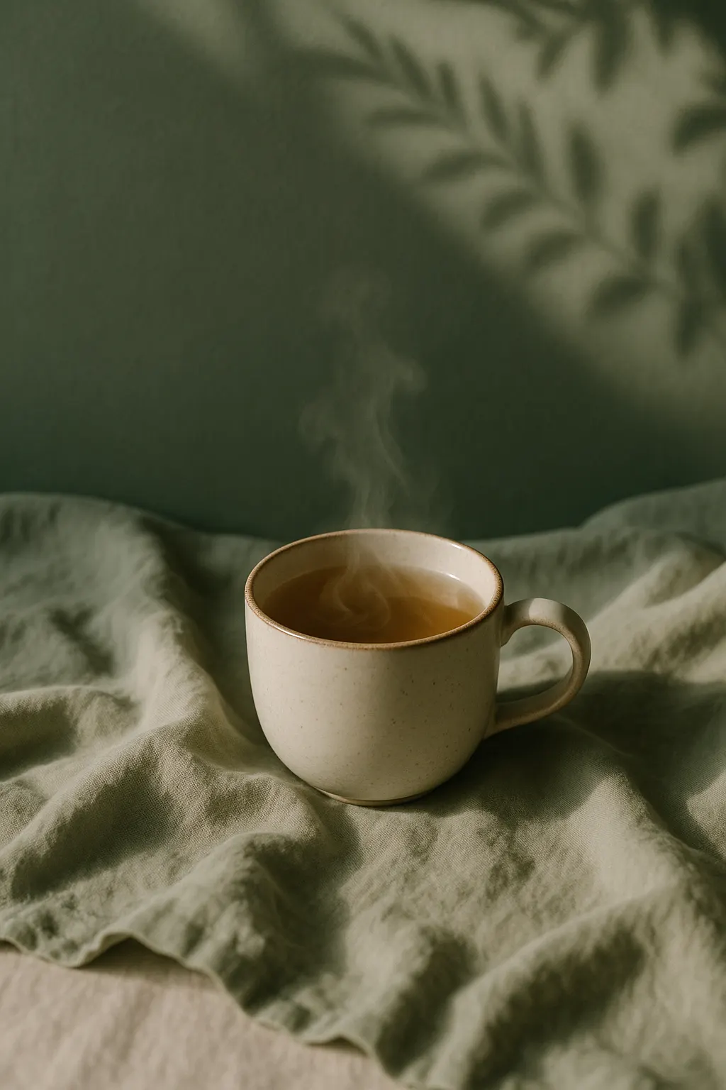 A quiet moment of stillness, a hand resting and listening